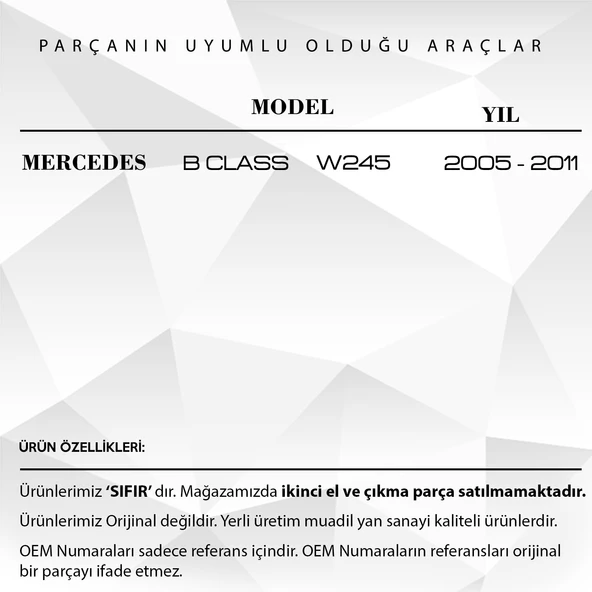 Mercedes B Class W245 için Klima Havalandırma Panel Düğmesi - 2