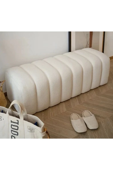 CARBONE DESİN  Bench, Teddy, Beyaz Yumuşak Puf ,bench makyaj pufu . puf minder - Resim 2