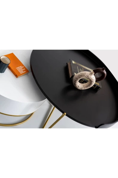 CARBONE DESİN Orta Sehpa,Orta Sehpa Dekoratif Mobilya,Yuvarlak Sehpa,Zigon - Resim 3