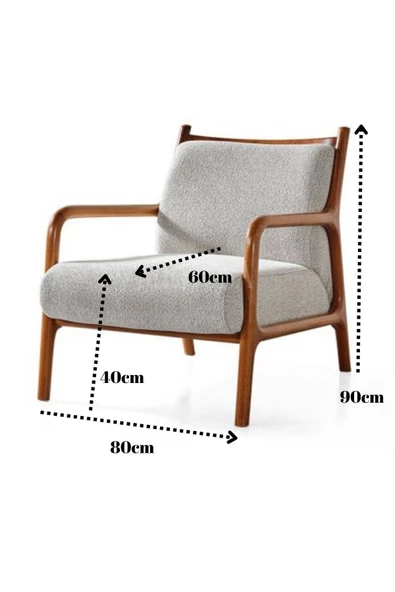 CARBONE Berjer Ayaklı Tekli Koltuk Tekli Berjer Koltuk Tekli Teddy - Resim 2