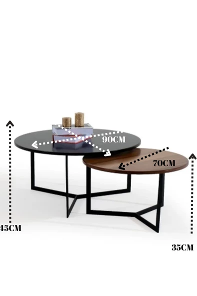 CARBONE DESİN Orta Sehpa,Orta Sehpa Dekoratif Mobilya,Yuvarlak Sehpa,Zigon - Resim 2