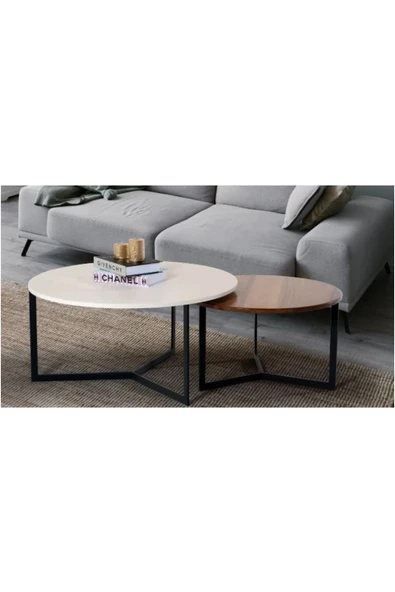CARBONE DESİN Orta Sehpa,Orta Sehpa Dekoratif Mobilya,Yuvarlak Sehpa,Zigon - 8