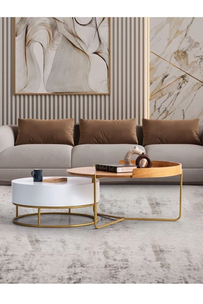 CARBONE DESİN Orta Sehpa,Orta Sehpa Dekoratif Mobilya,Yuvarlak Sehpa,Zigon ürün görseli