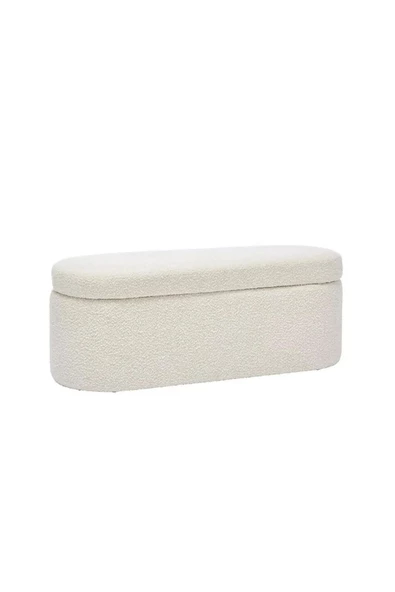 CARBONE DESİN  Bench, Teddy, Beyaz Yumuşak Puf ,bench makyaj pufu . TEDDY SANDIKLI BENCH - 4