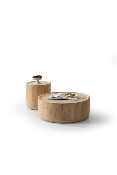 CARBONE DESİN  mantar sehpa ,üçlü sehpa ,akıllı sehpa ,ahşap orta sehpa. ORTA SEHPA - Resim 6