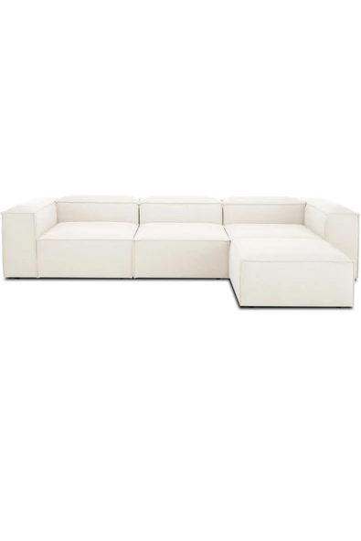 CARBONE Soft Köşe Takımı , Kanepe , Ofis Koltukları , 4 Modül Krem Kadife Babyface - 6