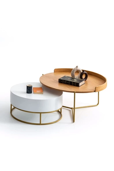 CARBONE DESİN Orta Sehpa,Orta Sehpa Dekoratif Mobilya,Yuvarlak Sehpa,Zigon - Resim 5