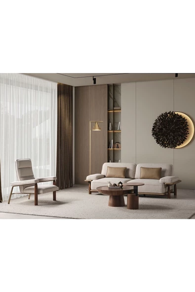 CARBONE DESİN  mantar sehpa ,üçlü sehpa ,akıllı sehpa ,ahşap orta sehpa. ORTA SEHPA - Resim 5