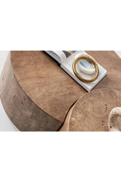 CARBONE DESİN  mantar sehpa ,üçlü sehpa ,akıllı sehpa ,ahşap orta sehpa. ORTA SEHPA - Resim 3