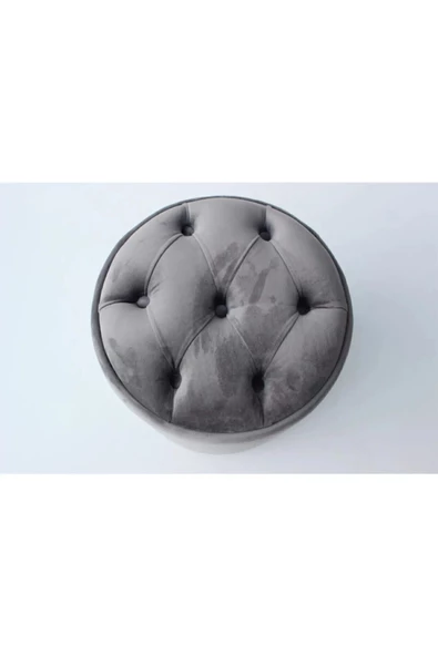 CARBONE DESİN Puf Bench ,Puffy,Ayak Ucu Puf ,Ayak,Yuvarlak Puf- Makyaj Masası Pufu - Resim 3