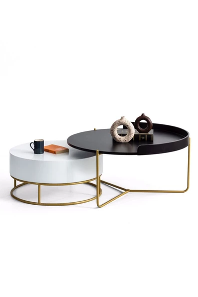 CARBONE DESİN Orta Sehpa,Orta Sehpa Dekoratif Mobilya,Yuvarlak Sehpa,Zigon - Resim 4