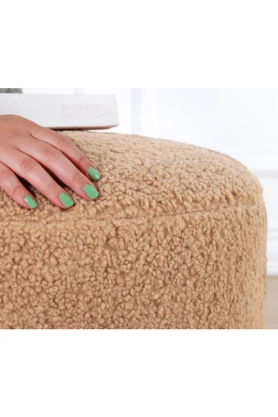 CARBONE DESİN Puf Bench ,Puffy ,Puf Tedy Kumas ,Ayak Ucu Puf ,Ayak - Resim 4