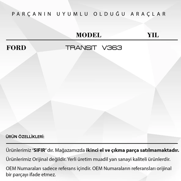 Ford Transit V363 İçin Sürgülü Kapı İç Darbe Takozu - 2