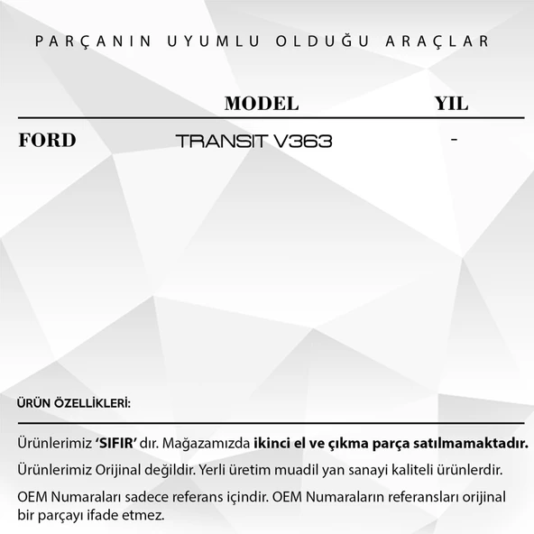 Ford Transit V363 İçin Sürgülü Kapı Ray Stop Kapağı - 2