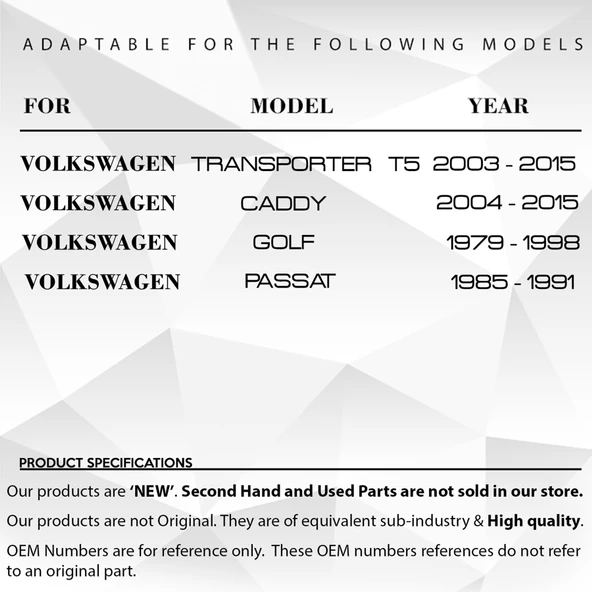 Volkswagen Golf, Caddy, Passat, Transporter T5 İçin Sürgülü Kapı Kilit Plastiği - 8