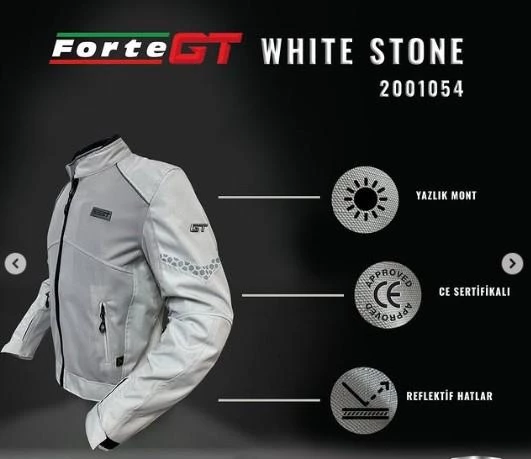 Forte Gt 1054 White Stone 7 Parça Full Korumalı Yazlık Motosiklet Montu L Beden Beyaz - 5