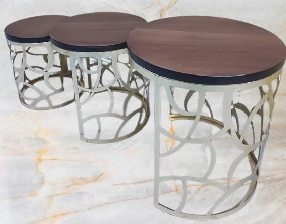 Zigon Sehpa MODEL 90516 CNC Metal Kesim Osmanlı Desen Ceviz Renk El yapım - Resim 3