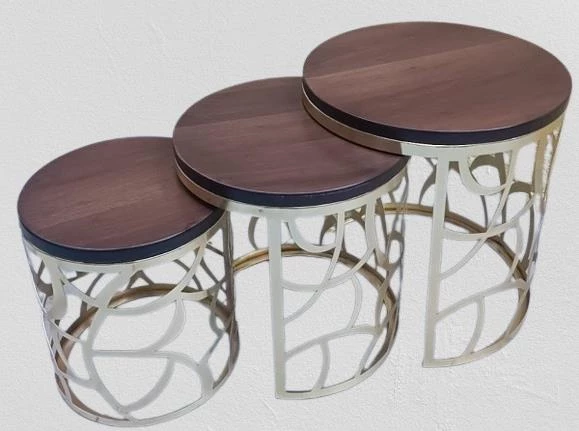 Zigon Sehpa MODEL 90516 CNC Metal Kesim Osmanlı Desen Ceviz Renk El yapım - Resim 6