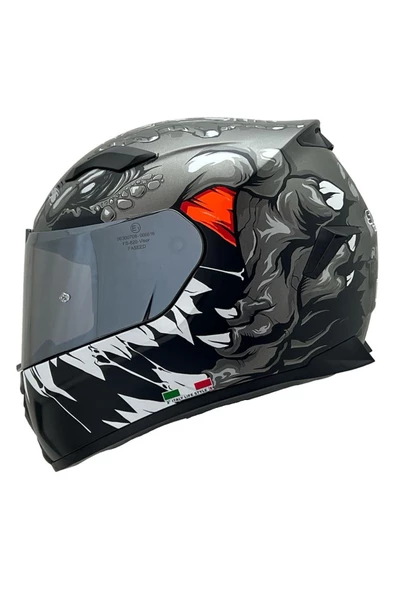 Sway 820 Full Face Aynalı Vizör Kapalı Motosiklet Kaskı L Beden Monster ürün görseli