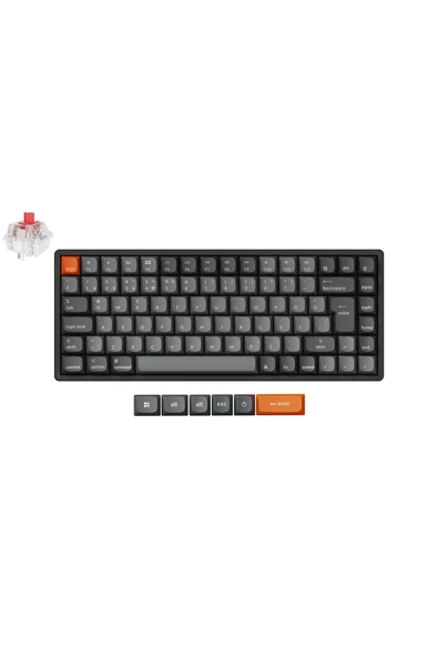 Keychron K2 Max %75 RGB Türkçe Red Switch Kablosuz Alüminyum Çerçeve Karbon Siyah Mekanik Klavye - 6