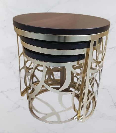 Zigon Sehpa MODEL 90516 CNC Metal Kesim Osmanlı Desen Ceviz Renk El yapım - Resim 10