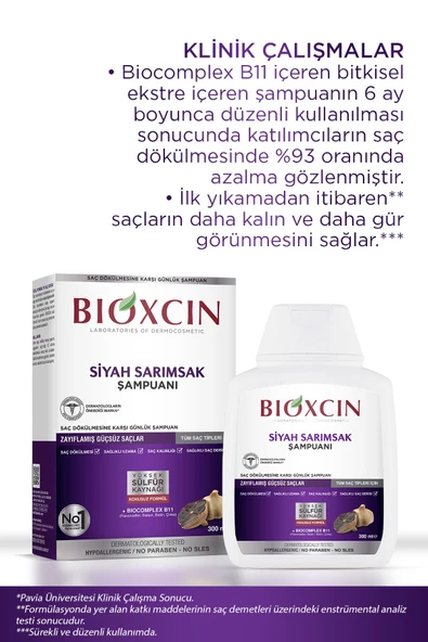 Bioxcin Siyah Sarımsak Şampuanı 3 al 2 Öde 3x300 Ml - Yıpranmış Seyrek Dökülen Saçlar - 4