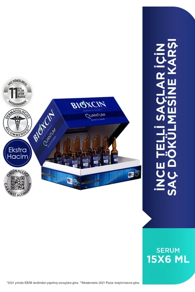 Bioxcin Quantum Serum 15x6 Ml - Hacim Veren Saç Serumu Saç Dökülmesi Karşıtı