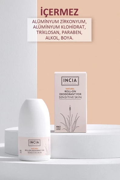 Incia %100 Doğal Roll On Deodorant Hassas Ciltler İçin Ter Kokusu Önleyici Lekesiz 50 ml - 3