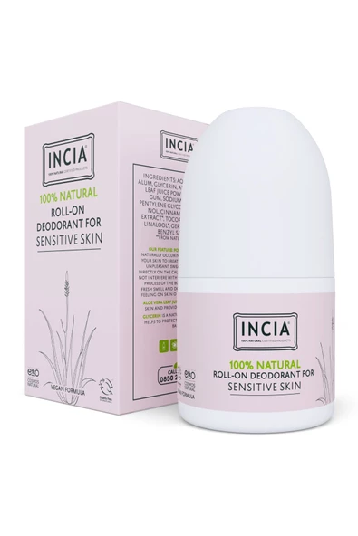 Incia %100 Doğal Roll On Deodorant Hassas Ciltler İçin Ter Kokusu Önleyici Lekesiz 50 ml - 2