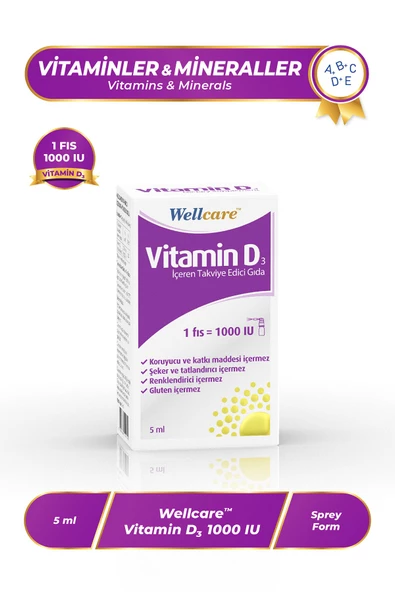 Wellcare Vitamin D3 1000 Iu - 5 ml ürün görseli 1