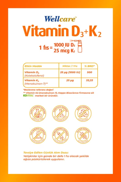 Wellcare Vitamin D3k2 - 12 ml - Resim 2