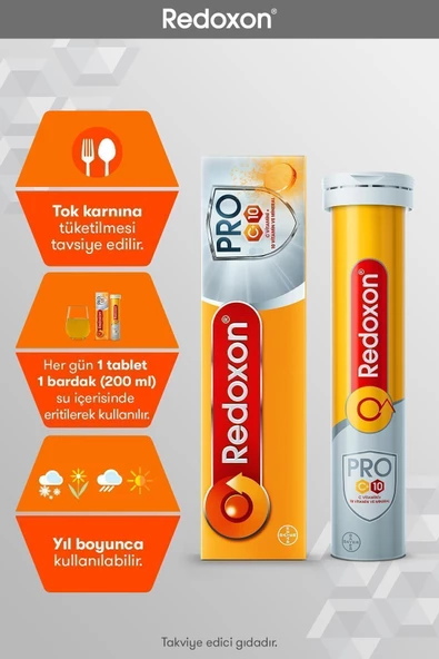 Redoxon Pro 15 Efervesan Tablet: 1000 Mg C Vitamini, D Vitamini, Selenyum Ve Çinko Ile 7 Ekstra Vitamin - 5