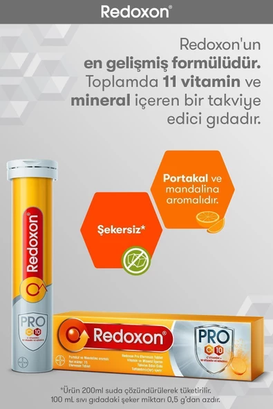 Redoxon Pro 15 Efervesan Tablet: 1000 Mg C Vitamini, D Vitamini, Selenyum Ve Çinko Ile 7 Ekstra Vitamin - 2
