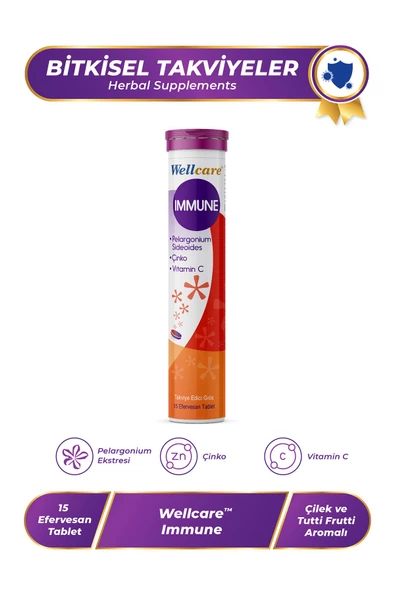 Wellcare Immune - 15 Efervesan Tablet ürün görseli 1