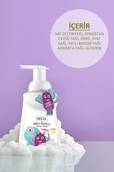 Incia %100 Doğal Köpük Kastil Sabunu-çocuklar Için Zeytinyağlı 10 Bitkisel Değerli Yağ Vegan 200 ml - 4