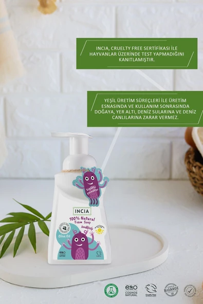 Incia %100 Doğal Köpük Kastil Sabunu-çocuklar Için Zeytinyağlı 10 Bitkisel Değerli Yağ Vegan 200 ml - 7