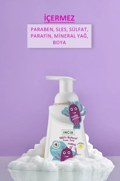 Incia %100 Doğal Köpük Kastil Sabunu-çocuklar Için Zeytinyağlı 10 Bitkisel Değerli Yağ Vegan 200 ml - 3
