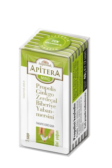 Apitera Mind 7 g x 7 Adet (Ginkgo Biloba, Propolis, Zerdeçal, Biberiye, Yaban Mersini, Bal)