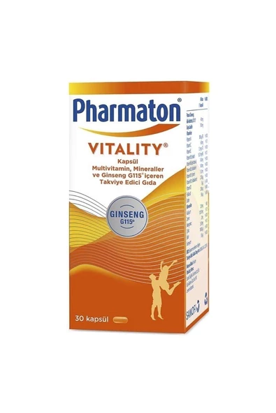 Pharmaton Vitality 30 Tablet - Ginseng G115, Multivitamin Ve Mineraller