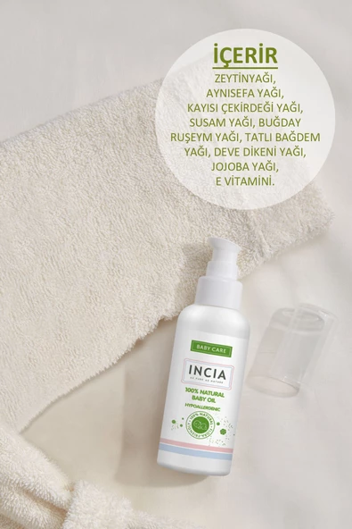 Incia %100 Doğal Bebek Yağı Organik Jojoba Bakım Masaj Yağı Parafinsiz Bitkisel Vegan 110 ml - 5