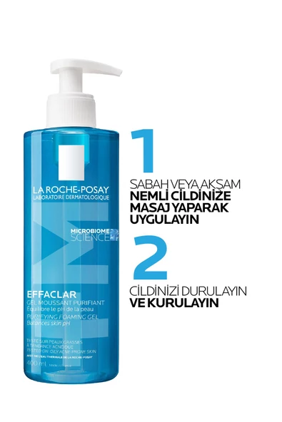 La Roche Posay Effaclar Jel Yağlı/Akneye Eğilim Gösteren Ciltler İçin Yüz Temizleme Jeli 400 ml - Resim 3