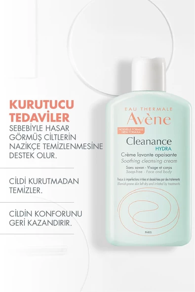 Avene Cleanance Hydra Kurutucu Tedavilere Destek Temizleme Kremi 200 ml - Resim 2