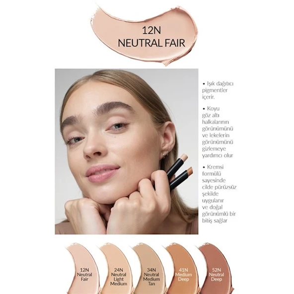 Concealer Stick Kapatıcı - Neutral Fair 12N (2 Adet) - Resim 3