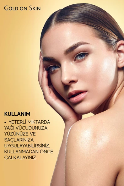 Bioxcin Gold on Skin Altın Parıltılı Kuru Yağ 100 ml - Dry Oil Saç Yüz Vücut,  Monoi, Doğal İçerik - 6