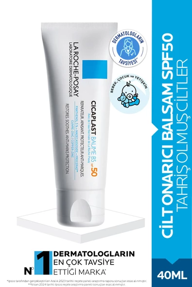 La Roche Posay Cicaplast Baume B5+ SPF50+ Güneş Koruyucu İçeren Onarıcı Bakım Kremi - 40ml