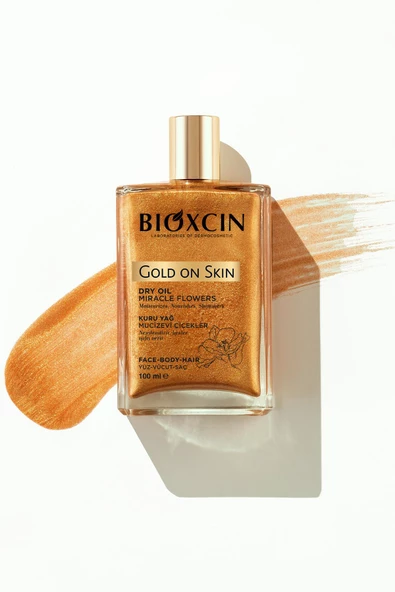 Bioxcin Gold on Skin Altın Parıltılı Kuru Yağ 100 ml - Dry Oil Saç Yüz Vücut,  Monoi, Doğal İçerik - 4