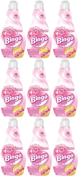 Bingo Soft Çamaşır Yumuşatıcı Konsantre 1440ML Mutlu Yuvam (9 Lu Set)