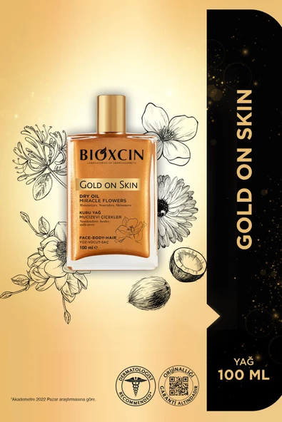 Bioxcin Gold on Skin Altın Parıltılı Kuru Yağ 100 ml - Dry Oil Saç Yüz Vücut,  Monoi, Doğal İçerik - 3