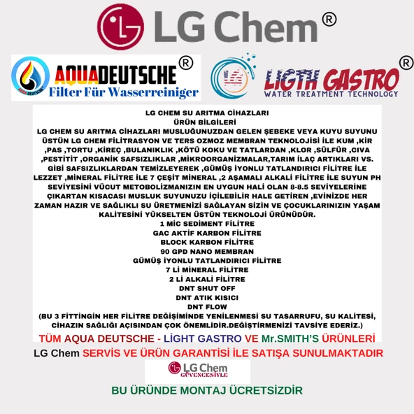 LİGHT GASTRO PLUS SİYAH MONTAJ DAHİL 12 LİTRE 7 FİLTRE 14 AŞAMA SU ARITMA CİHAZI - Resim 9