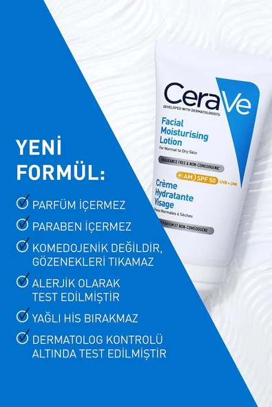 CeraVe Güneş Korumalı Nemlendirci Yüz Bakım Kremi 50SPF 52ml - 2